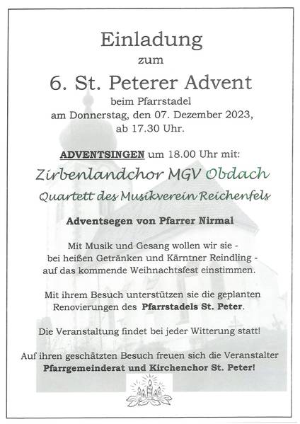 Adventsingen Reichenfels/St. Peter